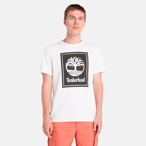 Timberland Men Clothing-Mens Stack Logo Short Sleeve T-Shirt- TB0A5WQQP54-timberland loafers