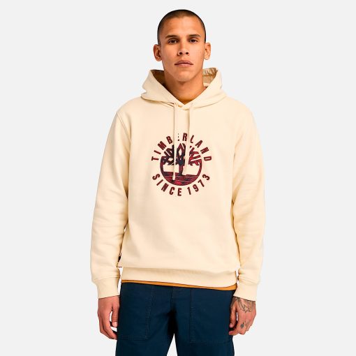 Timberland Men Clothing-Mens Timberland® Heritage Plaid Logo Hoodie- TB0A6VGTEFL-timberland outlet