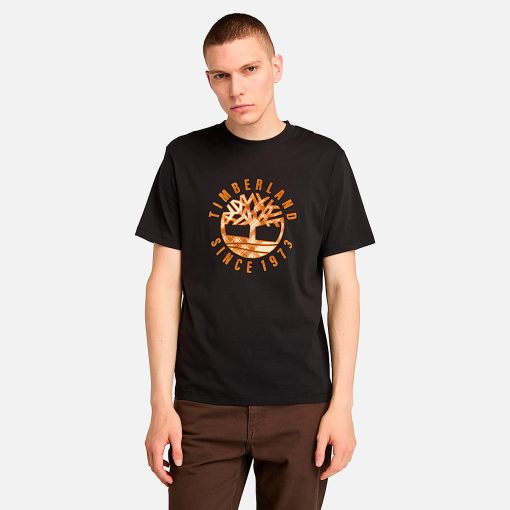 Timberland Men Clothing-Mens Timberland® Heritage Plaid Logo T-Shirt- TB0A6VNT001-timberland sale