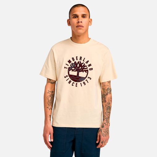 Timberland Men Clothing-Mens Timberland® Heritage Plaid Logo T-Shirt- TB0A6VNTEFL-timberland store near me