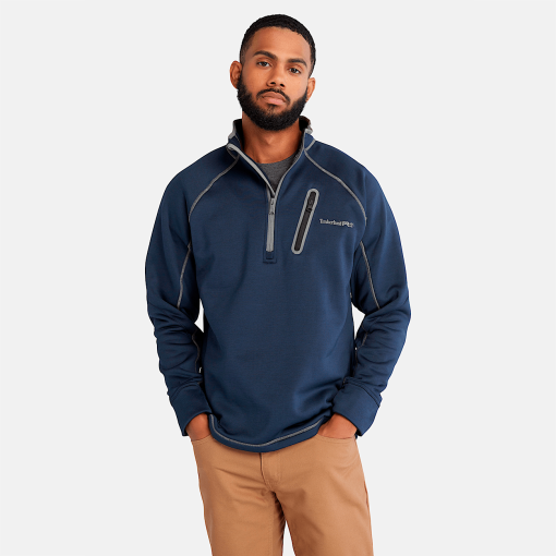 Timberland Timberland PRO® Clothing-Mens Timberland PRO® Reaxion Quarter-Zip Athletic-Fit Fleece Jacket- TB0A55RV440-timberland sale