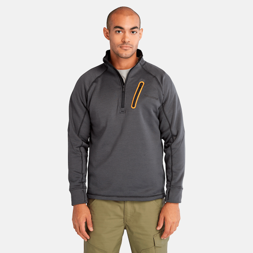 Timberland Timberland PRO® Clothing-Mens Timberland PRO® Reaxion Quarter-Zip Athletic-Fit Fleece Jacket- TB0A55RVCV9-timberland store near me