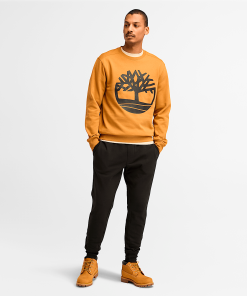 Timberland Men Clothing-Mens Timberland Tree Logo Crewneck Sweatshirt- TB0A2BJ8P57-timberland near me 2