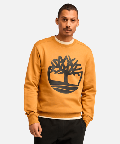 Timberland Men Clothing-Mens Timberland Tree Logo Crewneck Sweatshirt- TB0A2BJ8P57-timberland near me