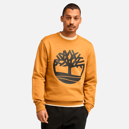 Timberland Men Clothing-Mens Timberland Tree Logo Crewneck Sweatshirt- TB0A2BJ8P57-timberland near me