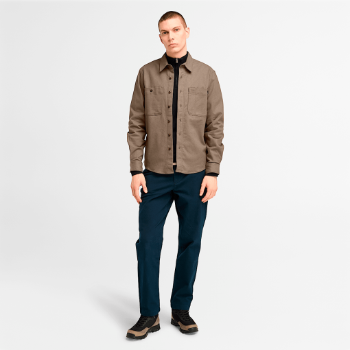 Timberland Men Clothing-Mens Windham Brushed Twill Overshirt- TB0A6UV6BK0-timberland store - Image 2