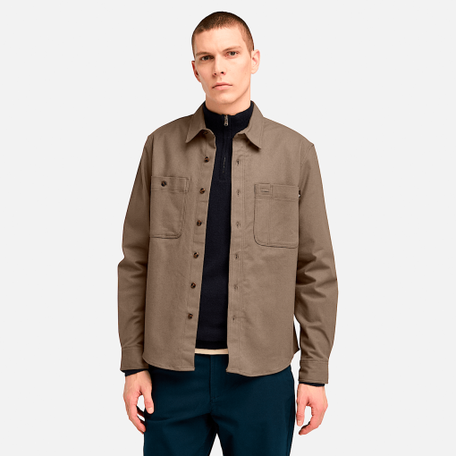 Timberland Men Clothing-Mens Windham Brushed Twill Overshirt- TB0A6UV6BK0-timberland store