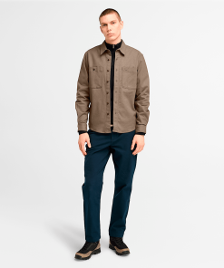 Timberland Men Clothing-Mens Windham Brushed Twill Overshirt- TB0A6UV6BK0-timberlands 2