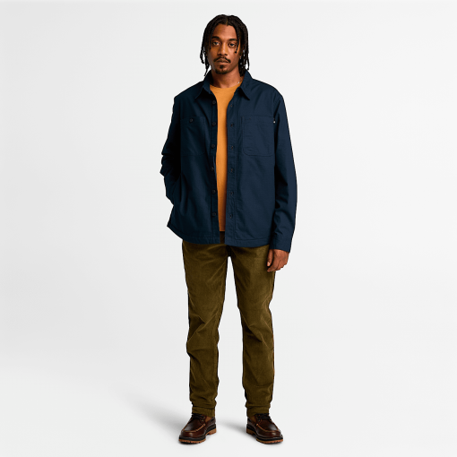 Timberland Men Clothing-Mens Windham Printed Fleece Lined Shacket- TB0A6UYX433-timberland sale - Image 2