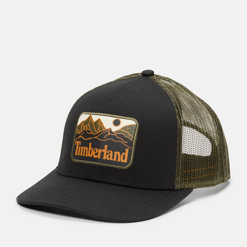 Timberland Men Accessories-Mountain Line Patch Trucker Hat- TB0A2Q52001-timberland boots on sale