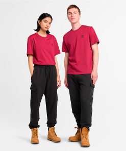 Timberland Featured Collections All Gender Collection-Short Sleeve Woven Badge T-Shirt- TB0A5RCE637-timberland boots near me