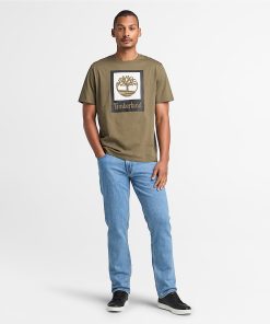 Timberland Men Clothing-Square Stack Logo Short-Sleeve T-Shirt- TB0A5QS2A58-black timberland 2