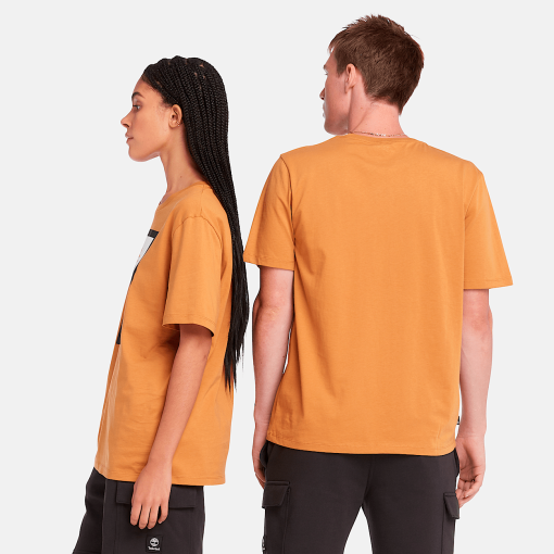 Timberland Men Clothing-Square Stack Logo Short-Sleeve T-Shirt- TB0A5QS2P47-timberland boots on sale - Image 2