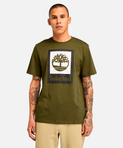 Timberland Featured Collections All Gender Collection-Square Stack Logo Short-Sleeve T-Shirt- TB0A5QS2302-timberland boots near me