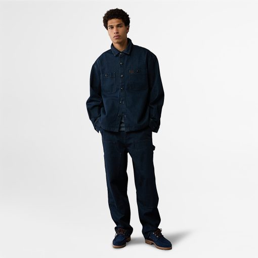 Timberland Featured Collections Timberland X American Eagle-Timberland x AE Denim Overshirt- TB0A295WH87-timberland boots on sale