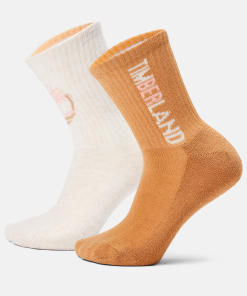 Timberland Women Accessories-Womens 2-Pack Split Color Tree Shortie Crew Sock- TB0A2PZYCU4-timbs men 2