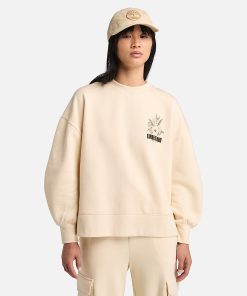 Timberland Women Clothing-Womens Brushed Chest Graphic Crew Sweatshirt- TB0A5ZX7EFL-timberland sale