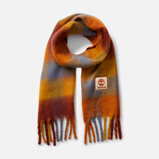 Timberland Women Accessories-Womens Brushed Multi Check Scarf- TB0A617J358-timberland near me