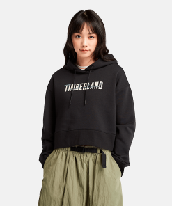 Timberland Women Clothing-Womens Brushed-Back Logo Hoodie- TB0A5XWU001-timberland boots near me