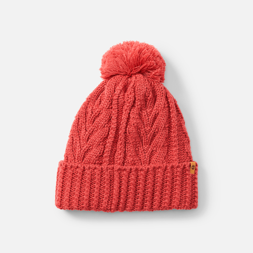 Timberland Women Accessories-Womens Cable Premium Pom Beanie- TB0A1EROEFT-timberland pro