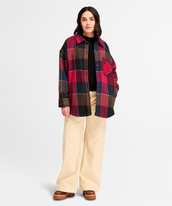 Timberland Women Clothing-Womens Heavy Flannel Long Overshirt- TB0A5ZM7V82-timbs 2