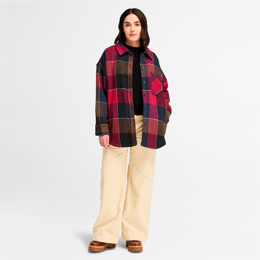 Timberland Women Clothing-Womens Heavy Flannel Long Overshirt- TB0A5ZM7V82-timbs - Image 2