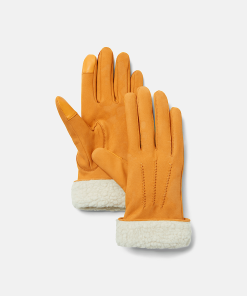 Timberland Women Accessories-Womens Leather Gloves with Fleece Cuffs- TB0A2NQA231-timbs