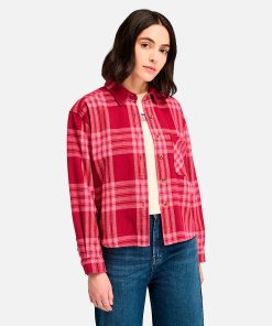 Timberland Women Clothing-Womens Midweight Flannel Pocket Shirt- TB0A5Z73I67-timberland near me