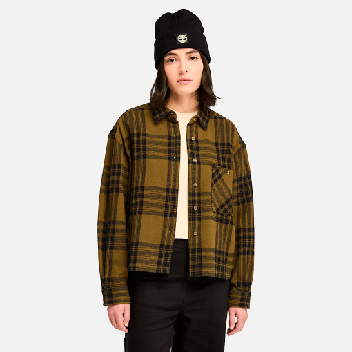 Timberland Women Clothing-Womens Midweight Flannel Pocket Shirt- TB0A5Z73C68-timberland near me