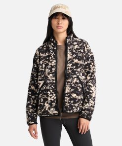 Timberland Women Clothing-Womens Printed Full-Zip High Pile Fleece Jacket- TB0A5ZUQEFV-timberlands