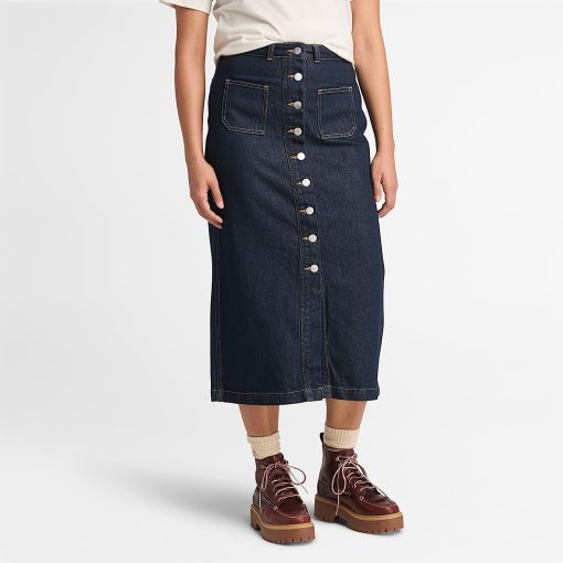 Timberland Women Clothing-Womens REFIBRA™ Denim Long Skirt- TB0A6XXAB71-timbs men