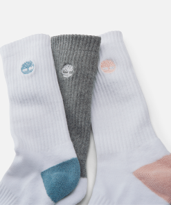 Timberland Women Accessories-Womens Sagamore Beach 3-Pack Half Cushion Crew Sock- TB0A1EVEM05-timberland boots near me 2