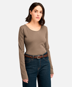 Timberland Women Clothing-Womens Slim Fit Long-Sleeve T-Shirt- TB0A5ZHQBK0-timberland near me