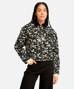 Timberland Women Clothing-Womens Strafford Quilted Washed Canvas Printed Jacket- TB0A5ZSUEFV-timberlands