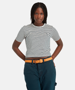 Timberland Women Clothing-Womens Striped Short-Sleeve Baby T-Shirt- TB0A5Y9QDB7-timberland loafers