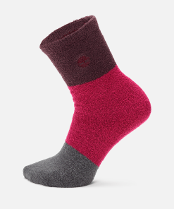 Timberland Women Accessories-Womens Timberland® Color Block Fuzzy Shortie Crew Sock- TB0A61D6501-timberland boots near me