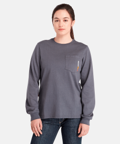 Timberland Timberland PRO® Women’s Workwear-Womens Timberland PRO® Cotton Core Flame-Resistant Long-Sleeve T-Shirt- TB0A6DFF003-timberland near me