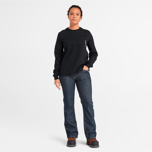 Timberland Timberland PRO® Women's Workwear-Womens Timberland PRO® Cotton Core Flame-Resistant Long-Sleeve T-Shirt- TB0A6DFF001-timberland near me - Image 2